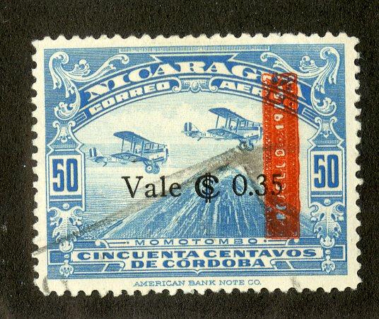 NICARAGUA C118 USED SCV $6.50 BIN $2.25 AIRPLANES