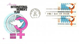 1975 FDC - Honoring Int'l Women's Year - Cover Craft Cachet - 10c Stamps - F2537