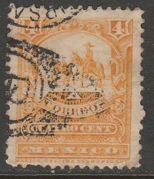 MEXICO 282, 4¢ MULITA UNWATERMARKED, USED. G. (1192)