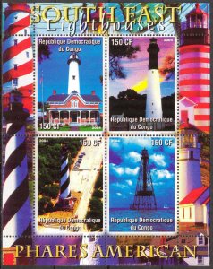 Congo 2004 Lighthouses (3) sheet MNH Cinderella !