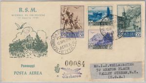 57196 - SAN MARINO - POSTAL HISTORY: Sass Airmail 86/8 + 90 on FDC ENVELOPE-