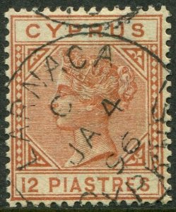 CYPRUS-1886 12pi Orange-Brown Sg 22 FINE USED V49591