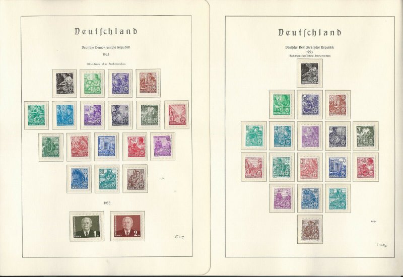 Germany DDR Stamp Collection on 11 Hingless Lighthouse Pages 1953-55, JFZ