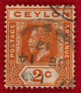 CEYLON Sc 201 USED - 1912 2c King George V