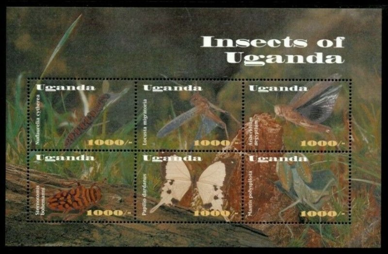 Uganda 2002 - INSECTS OF UGANDA - Sheet of 6 - MNH