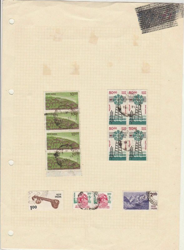 India Stamps on Page  Ref 33190