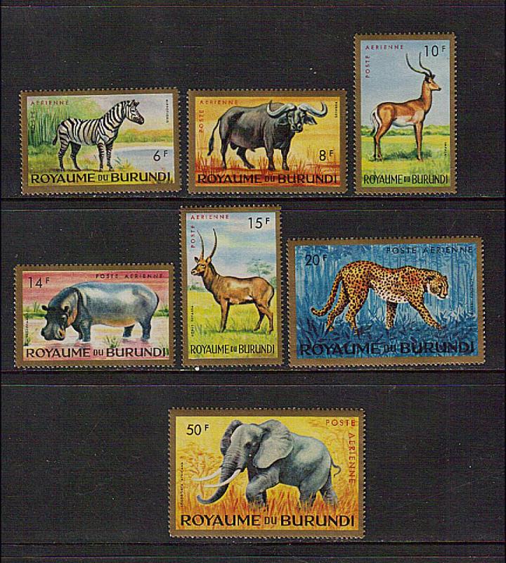 Burundi Scott # C1-7 Wild Animals -1964 MNH