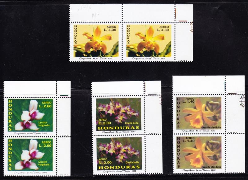 O) 2002 HONDURAS, ORCHIDS OF MY LAND,SET,MNH.