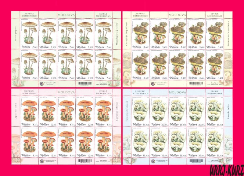 MOLDOVA 2022 Nature Flora Plants Edible Mushrooms Fungi 4 m-s MNH