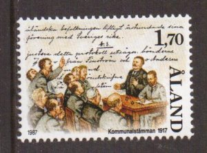 Aland islands #28  MNH  1987   meeting Finstrom