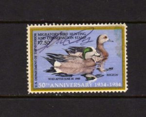 US Dept. of Interior Migratory Bird Hunting Duck Stamp 1984 Rw51 Used