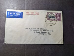 1935 British Singapore Straits Settlements Airmail Cover to Glasgow England