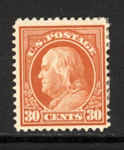 SCOTT #420 1914 30 CENT FRANKLIN REGULAR ISSUE MH OG F-VF CAT $77!