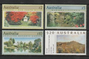 1989 Australia - Sc 1132-35 - MNH VF - 4 singles - Botanical Gardens