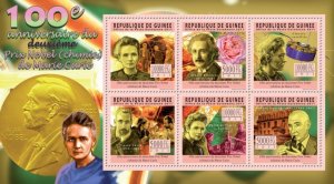 GUINEA - 2011 - Marie Curie's Nobel Prize - Perf 6v Sheet - Mint Never H...