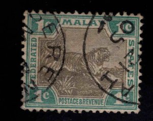 Federated Malay States Scott 18a used Tiger stamp