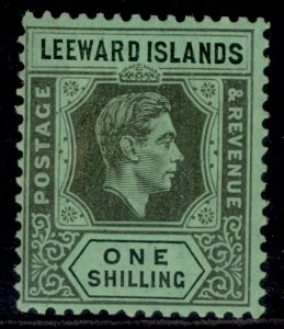 LEEWARD ISLANDS GVI SG110ba, 1s grey & black/emerald, NH MINT. Cat £24.
