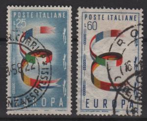 Italy 1957 - Scott 726 & 727 used - United Europe