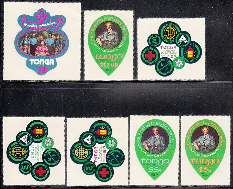 Tonga 1974 MH Sc 342-346, C159-C163, CO90-CO92 Girl Guides of Tonga