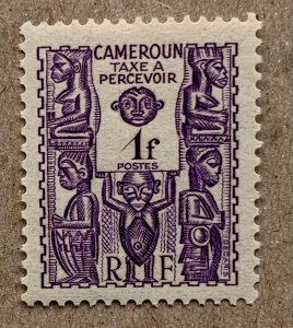 Cameroun 1939 1fr postage due, MNH. Scott J21, CV $1.10 for hinged