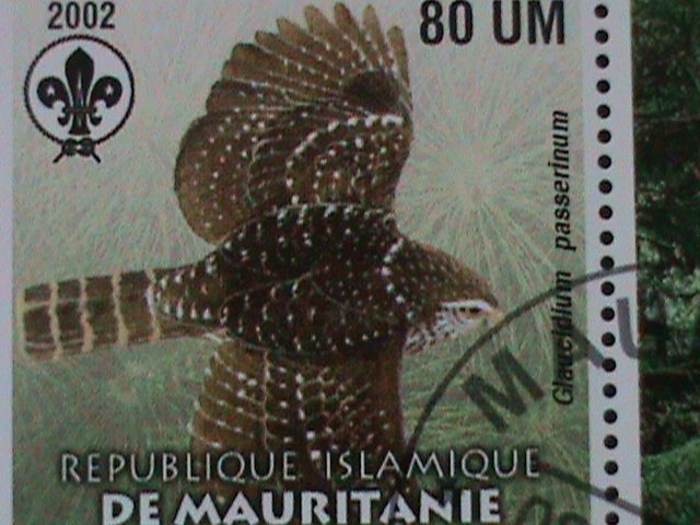 ​MAURITANIA-2003 BEAUTIFUL LOVELY OWLS WITH SCOUT LOCO-SHEET VF-FANCY CANCEL