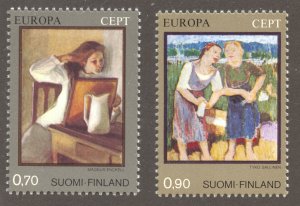 Finland Scott 572-73 MNHOG - 1975 Magnus Enckell Art/EUROPA - SCV $5.00