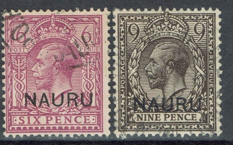 NAURU 1916 KGV 6D AND 9D USED