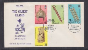 GILBERT ISLANDS, 1976 Artefacts set of 4 First day cover.