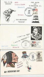 Washington Redskin multiple cachets (17 covers)