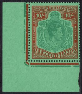 LEEWARD ISLANDS 1938 KGVI 10/- MISSING PEARL VARIETY