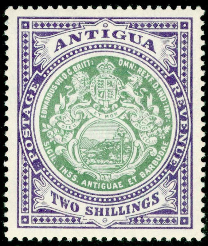 ANTIGUA SG50, 2s grey-green & violet, LH MINT. Cat £110.