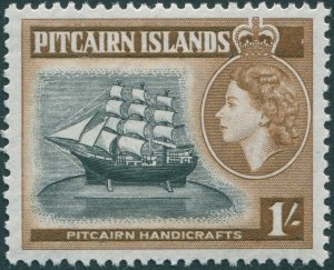 Pitcairn Islands 1957 1s black & yellowish brown SG26 unused