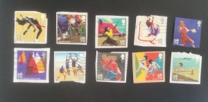 GB 2011. Olympic & Paralympic Games. (5th issue) Set of 10 used stamps on paper.