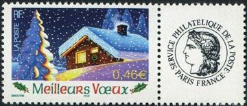 Scott #2919a Holiday Greetings with labels MNH