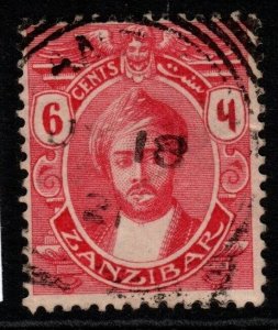 ZANZIBAR SG263 1914 6c DEEP CARMINE FINE USED