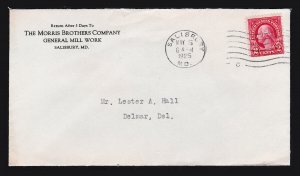 2 CENT WASHINGTON SCOTT #554 ON COVER SALISBURY MD 1925 - INTL MACHINE CANCEL