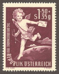 Austria Scott B278 MNHOG - 1952 Cupid as Postman/Stamp Day - SCV $17.50