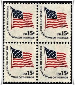 SC#1597 15¢ Fort McHenry Flag Block of Four (1978) MNH
