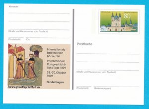Germany 1994 stamped postcard MNH - Sindelfingen Fair & 80pf, Fulda