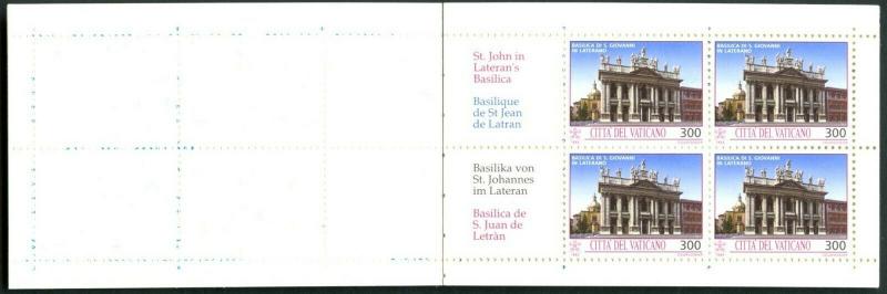 VATICAN Sc#917a-920a 1993 Architecture Booklet Mint OG NH