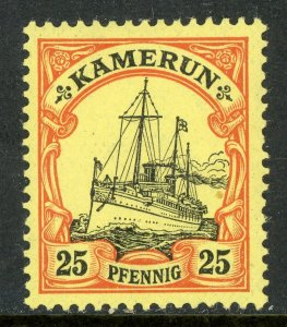 Kamerun Cameroon 1900 Germany 25 Pfennig Yacht Unwmk Scott #11 MNH F415