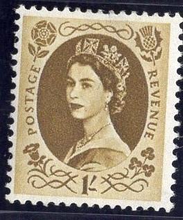 QEII 1955 SG 554  Edward Crown 1/- Bistre-Brown MNH