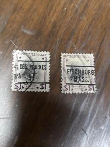 USA Used $1 Precancel Types