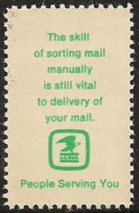 US 1494 Postal Services Employee Manual Letter Routing 8c single MNH 1973