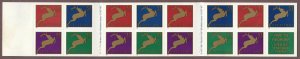 BK276B 3364-67 Raindeer Holiday Greetings Bklt of 15 Stamps VF+ Centering MNH