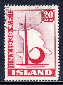 Iceland - Scott #213 - Used - Crease LR corner, pencil/rev. - SCV $7.75