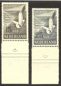 NETHERLANDS #C13-14 Mint - 1951 Seagulls Set