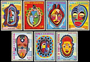 Equatorial Guinea 1976 AFRICAN MASK set (7) values Perforated Mint (NH)