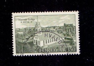 Faroe Islands #186  used  1989  Torshavn church 350o