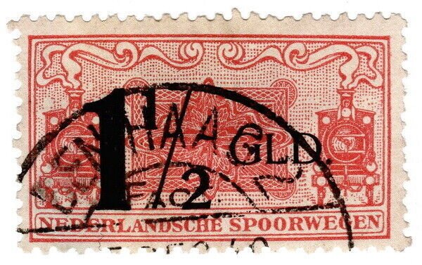 (I.B) Netherlands Railway (Spoorwegen) : Parcel Stamp 1½GLD (Den Haag) 